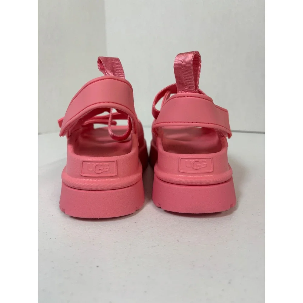 UGG GoldenGlow Pink Platform Sandals Womens 8 Sporty Adjustable 1152685